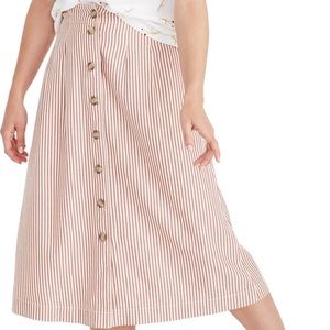Madewell Striped Midi Skirt